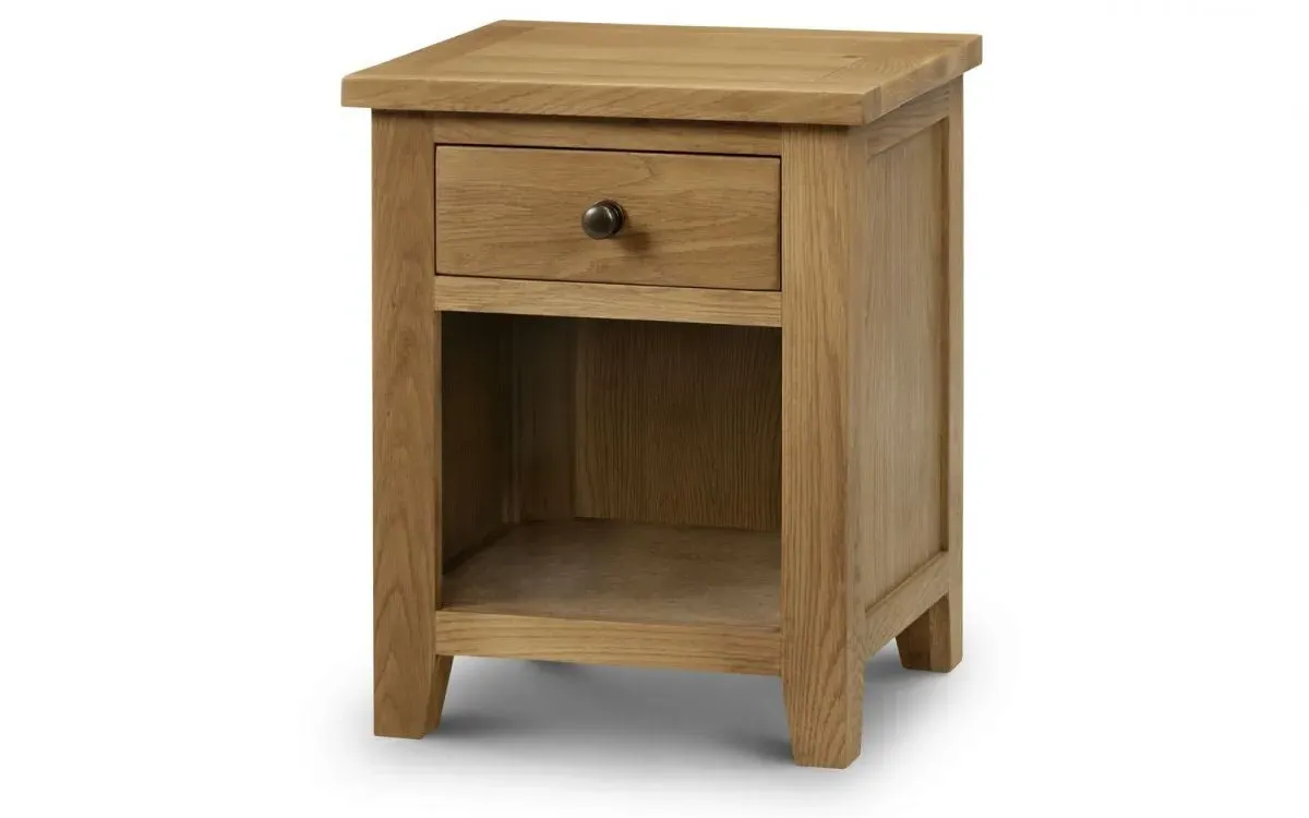 1-Drawer Bedside Cabinet - Oak, Solid Wood image