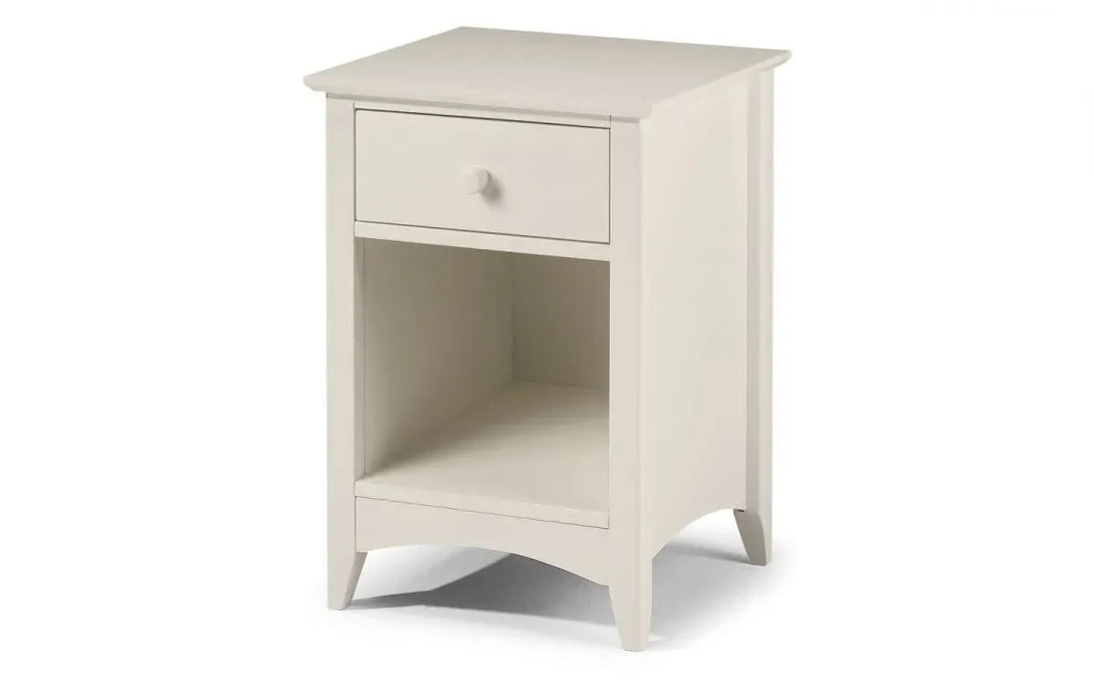 1-Drawer Bedside Cabinet - White, Pine image