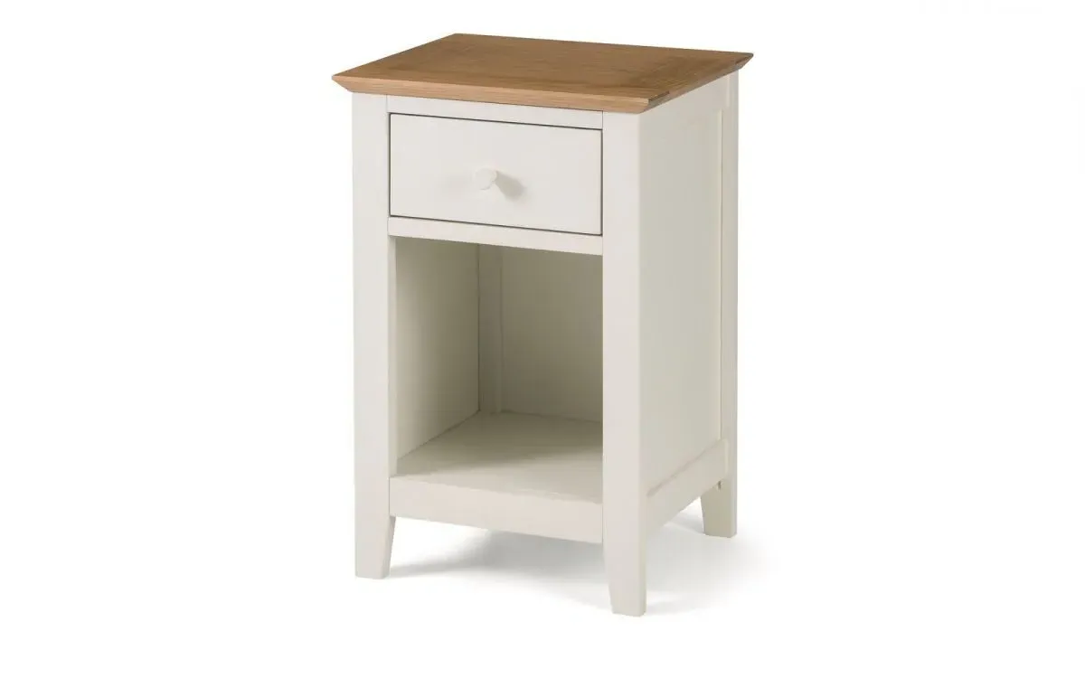 1 Drawer Bedside Table - Ivory, Oak image