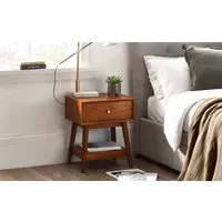 1 Drawer Side Table - Cherry, Wood Veneer