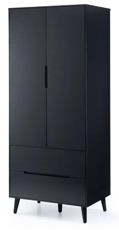 2 Door 2 Drawer Wardrobe - Anthracite, MDF image