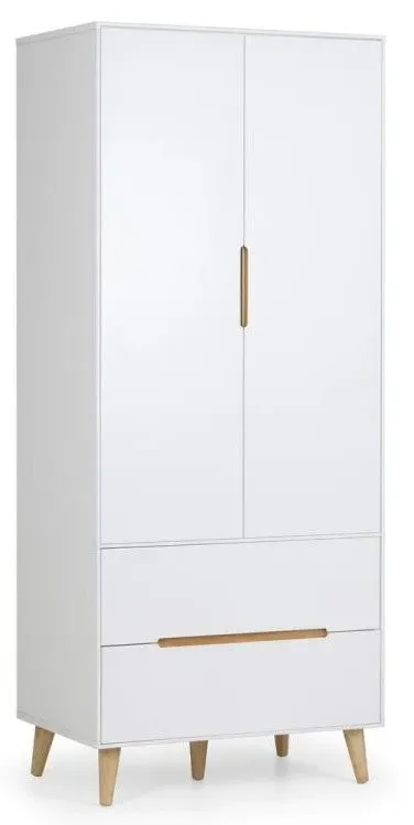 2-Door 2-Drawer Wardrobe - White, Oak
