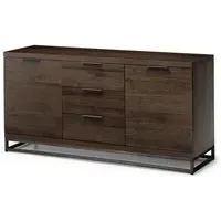 2 Door 3 Drawer Sideboard - Dark Oak, Solid Oak