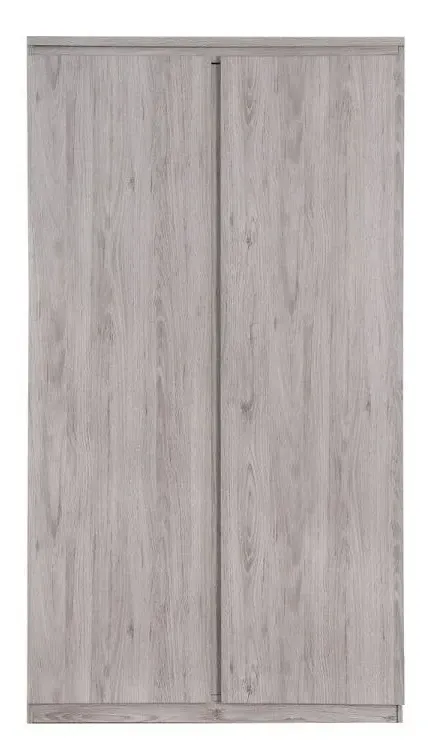 2-Door Wardrobe - Grey, Oak Effect