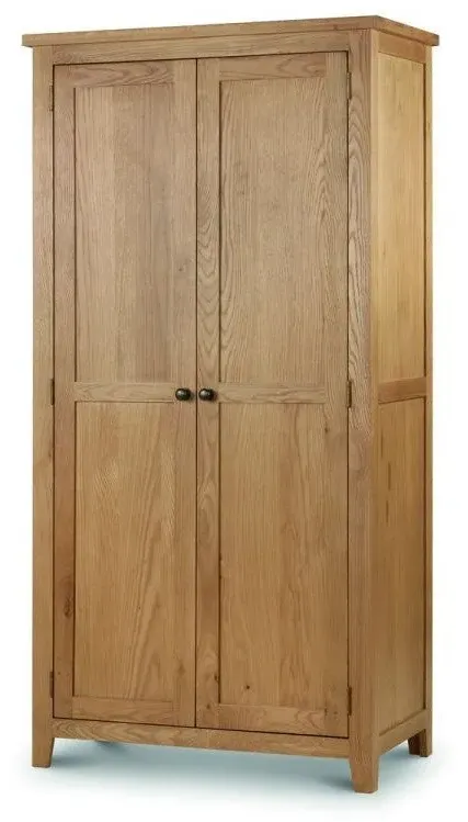 2-Door Wardrobe with Panels - Waxed Oak image