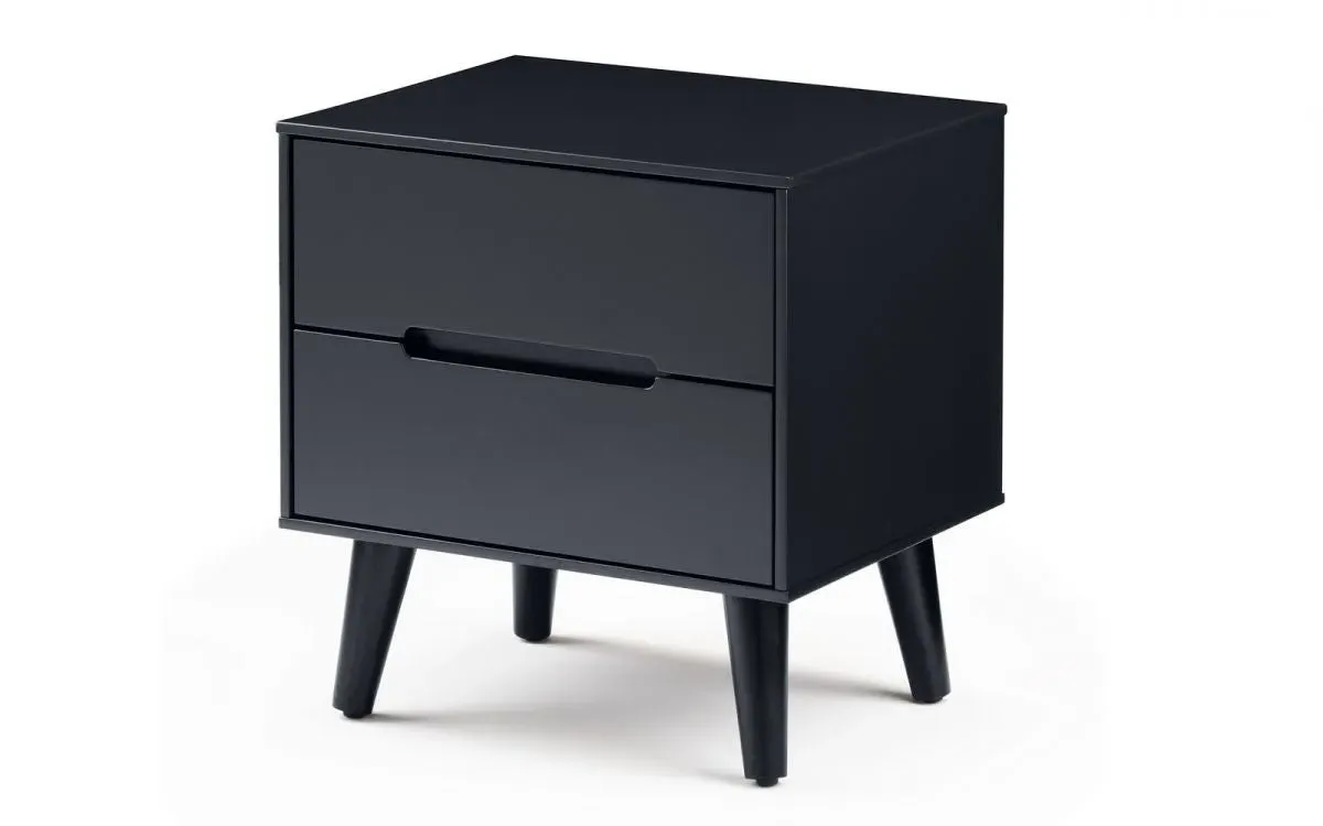 2 Drawer Bedside Cabinet - Anthracite, MDF image