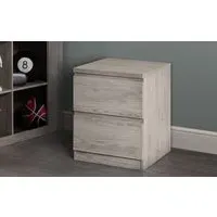 2-Drawer Bedside Cabinet - Grey, Oak Effect