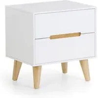 2-Drawer Bedside Cabinet - White, Oak