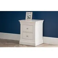 2 Drawer Bedside Cabinet - White, Pine & MDF