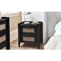 2-Drawer Bedside Table - Black, Ash