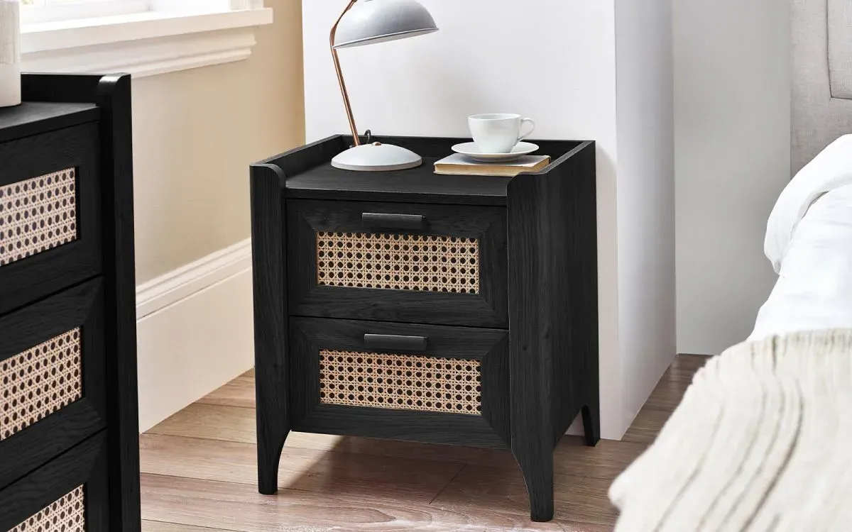 2-Drawer Bedside Table - Black, Ash image