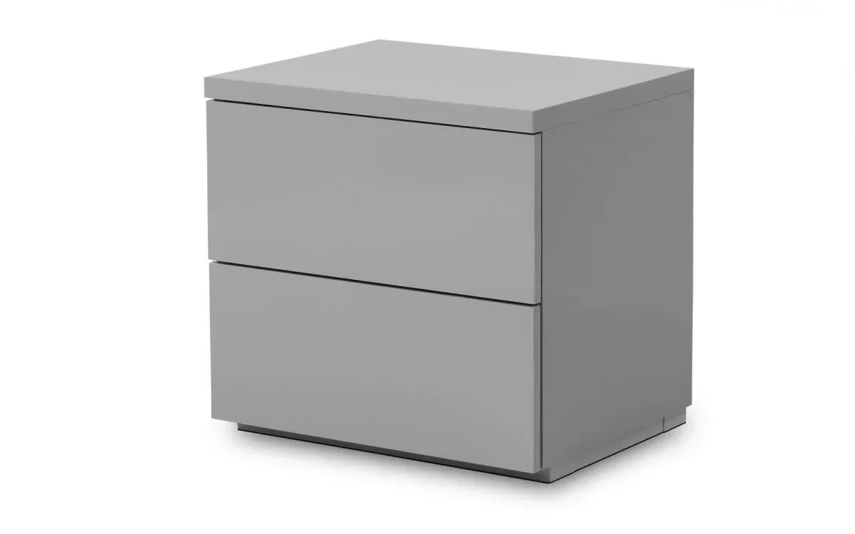 2-Drawer Bedside Table - Grey, MDF