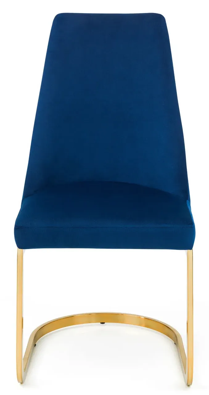 2-Pack Cantilever Dining Chairs - Blue, Velvet image