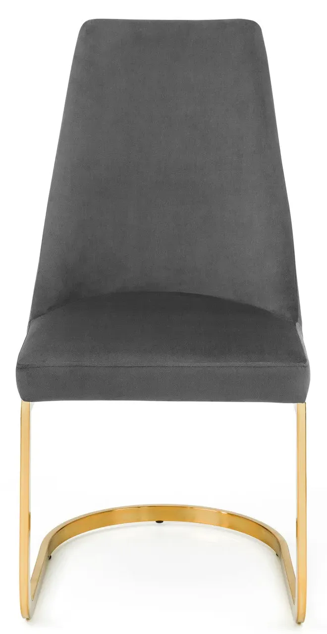 2-Pack Cantilever Dining Chairs - Grey, Velvet