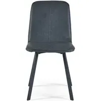 2-Pack Dining Chairs Curved Design - Black, Faux Leather