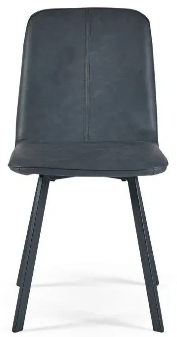 2-Pack Dining Chairs Curved Design - Black, Faux Leather image