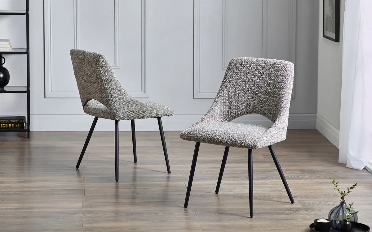 2-Pack Dining Chairs - Grey, Boucle image