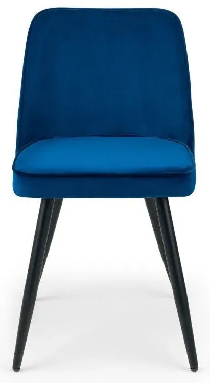 2-Pack Dining Chairs with Hand-Stitching - Blue, Velvet image