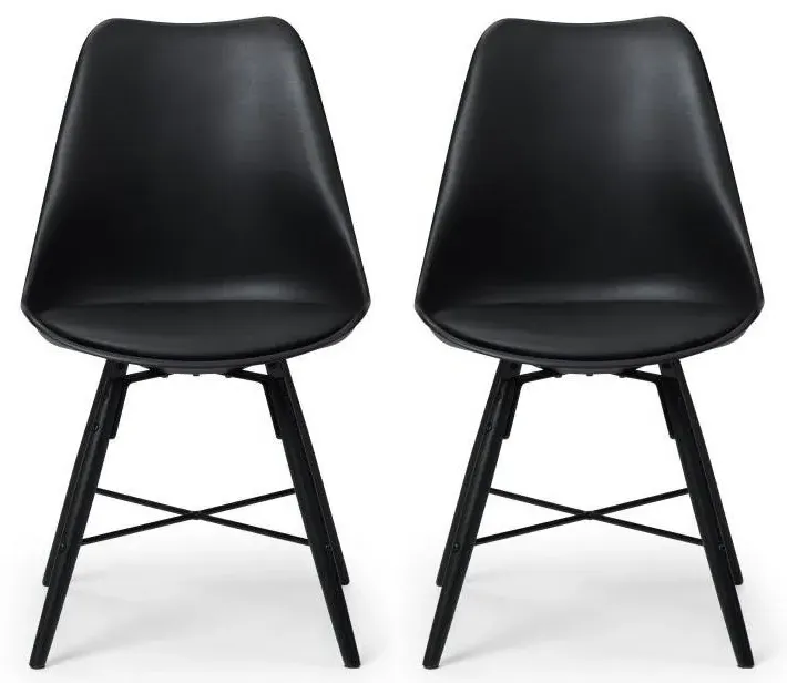 2-Pack Dining Chairs with Padded Seat - Black, PU image