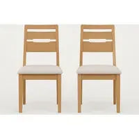 2-Pack Dining Chairs with Padded Seat - Oak