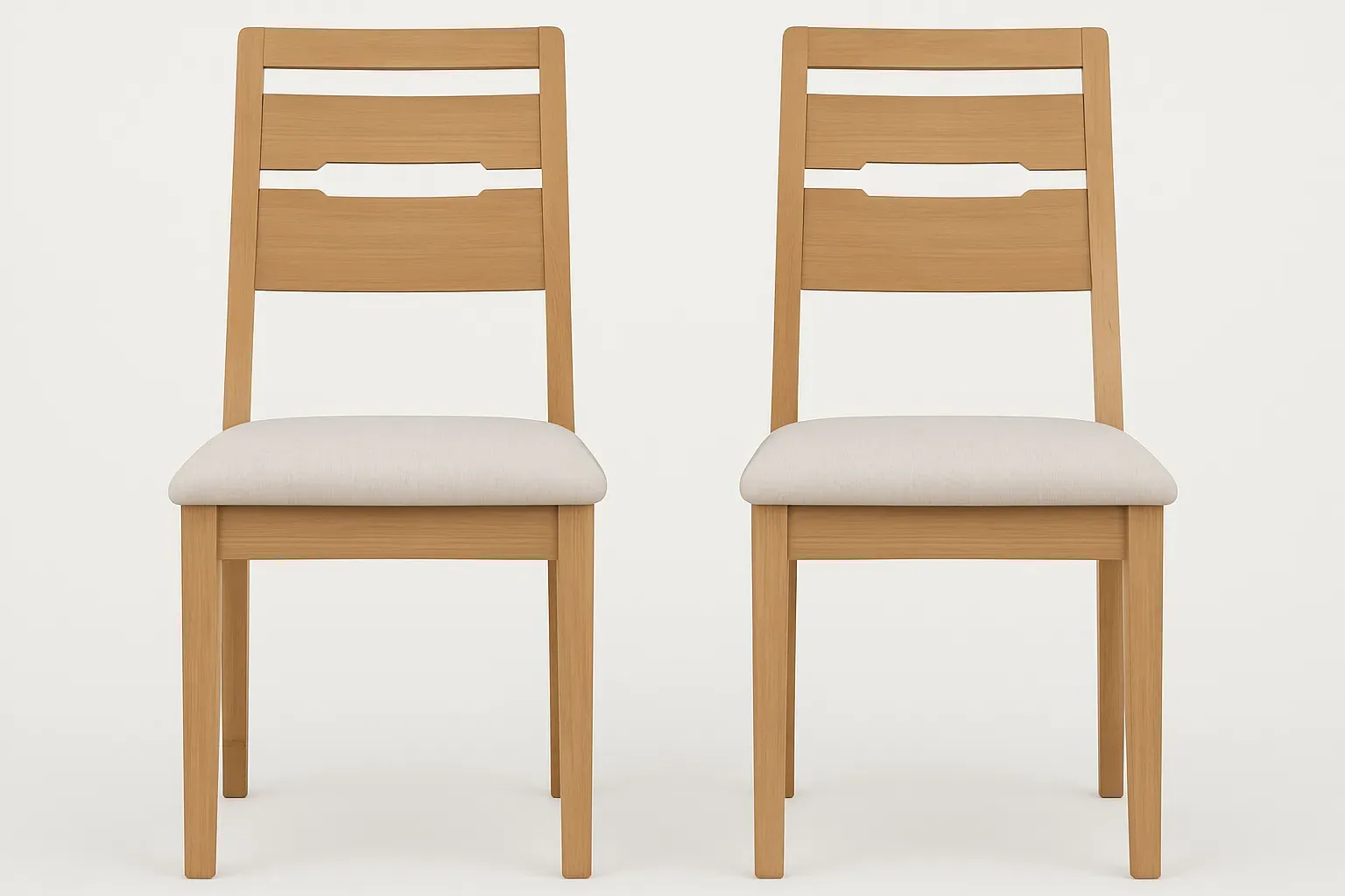 2-Pack Dining Chairs with Padded Seat - Oak image