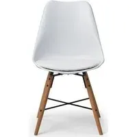 2-Pack Dining Chairs with Padded Seat - White, PU