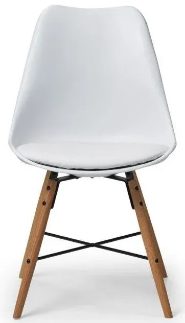 2-Pack Dining Chairs with Padded Seat - White, PU