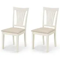 2-Pack Dining Chairs with Padded Seats - Ivory