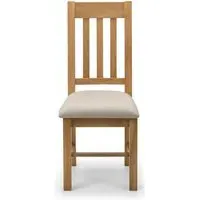 2-Pack Dining Chairs with Padded Seats - Oak