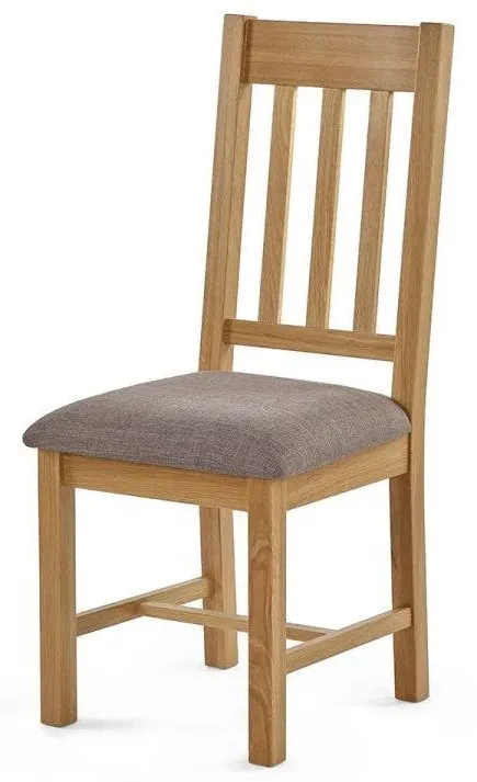 2-Pack Dining Chairs with Slatted Back - Oak image