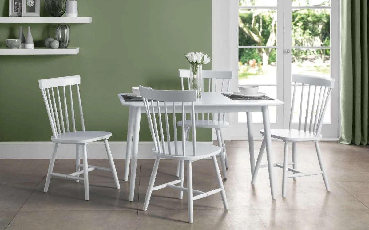 2-Pack Dining Chairs with Tapered Legs - White