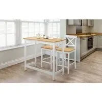 2-Seat Bar Set with Cross Back Stools - Ivory