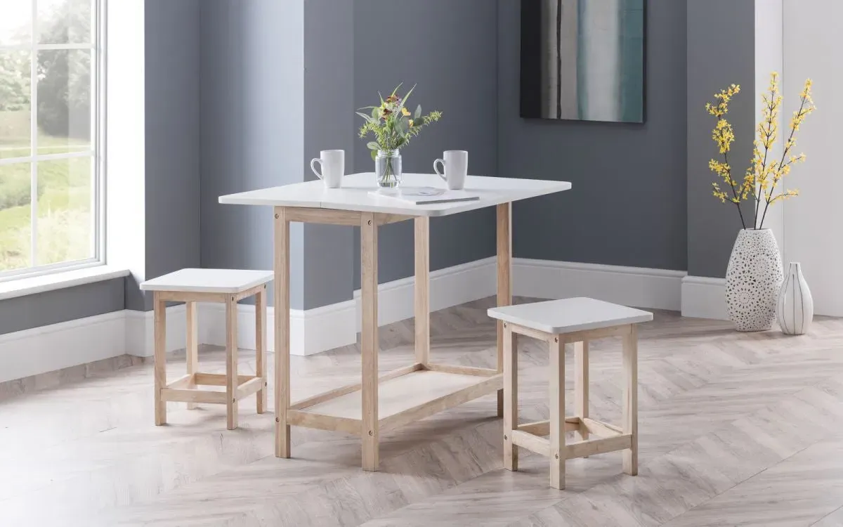 2-Seat Bar Set with Storage - White, Wood image