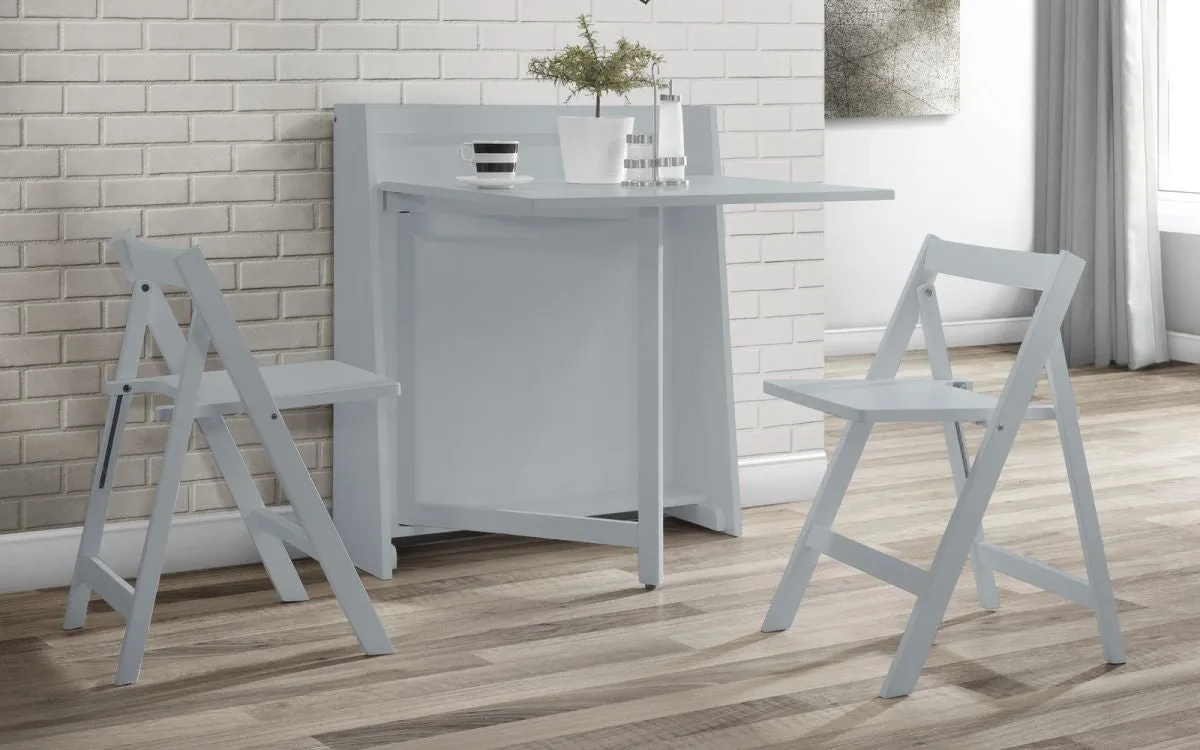2-Seat Folding Dining Set - Grey, Wood image