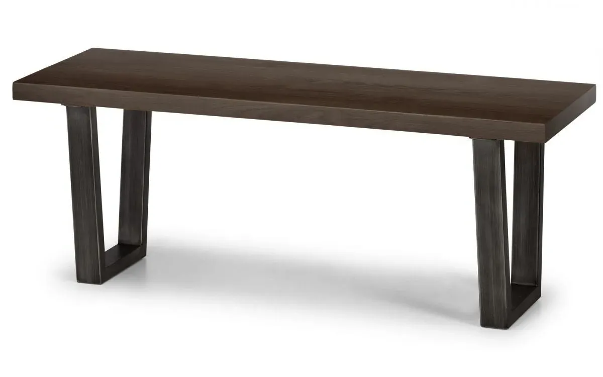 2-Seater Dining Bench - Dark Oak, Solid Wood image