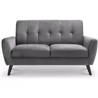 2-Seater Sofa with Deep Seat - Dark Grey, Velvet