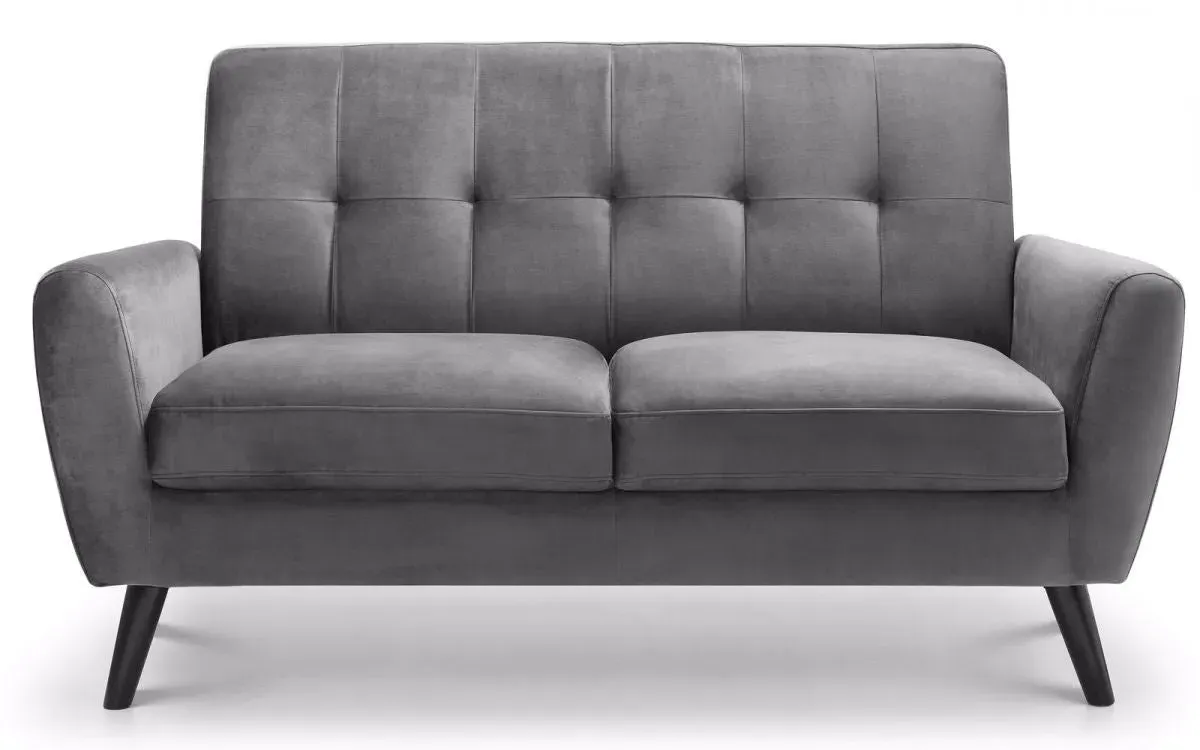 2-Seater Sofa with Deep Seat - Dark Grey, Velvet image