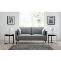 2-Seater Sofa with Metal Legs - Platinum, Fabric