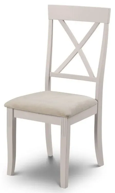 2x Dining Chairs with Padded Seats - Grey, Wood image