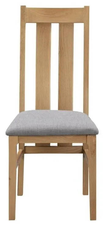 2x Dining Chairs with Upholstered Seats - Oak image