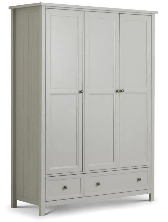 3-Door Combination Wardrobe - Dove Grey, MDF