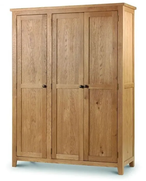 3-Door Wardrobe with Shelving - Waxed Oak image
