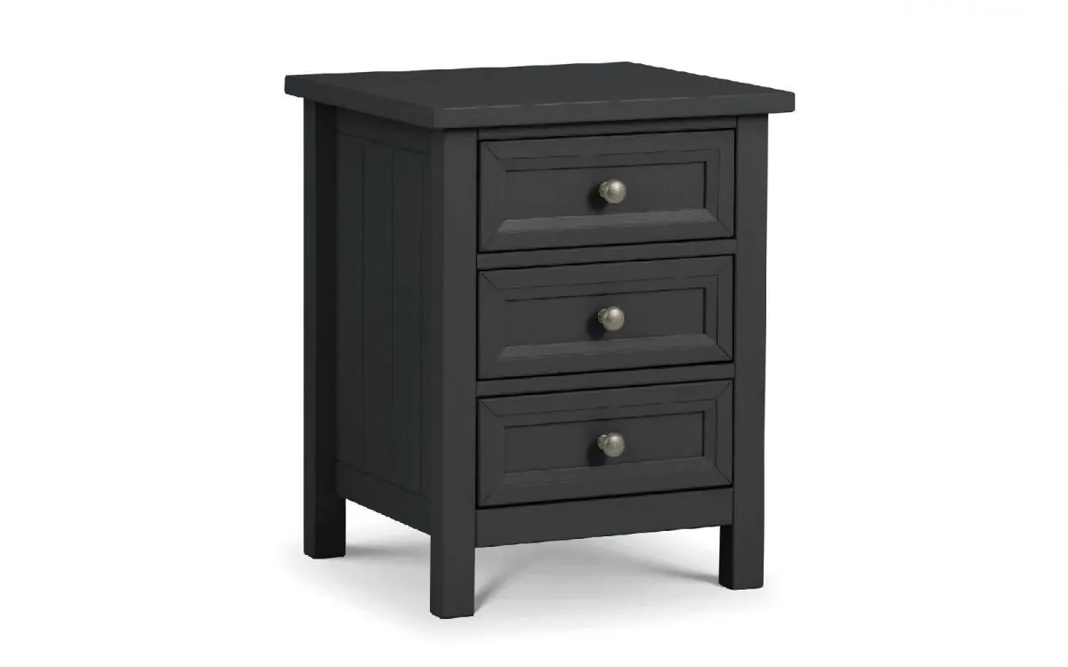 3-Drawer Bedside Cabinet - Anthracite, MDF