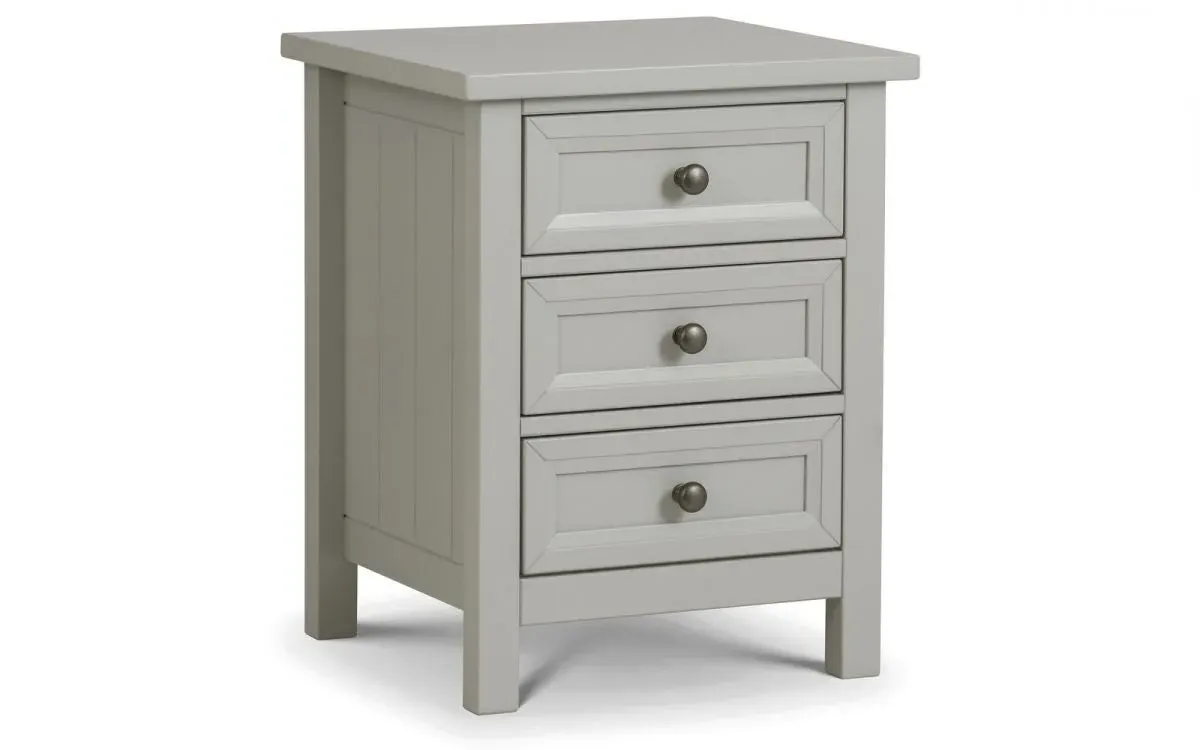 3-Drawer Bedside Cabinet - Grey, MDF