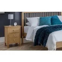 3-Drawer Bedside Cabinet - Oak, Solid Wood