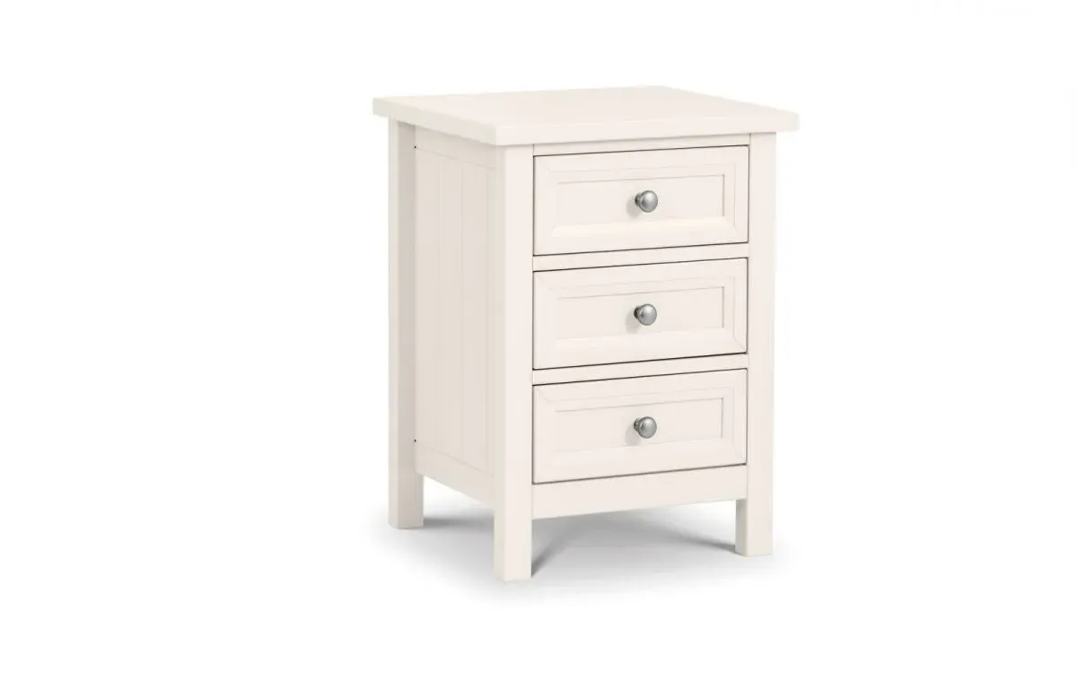 3-Drawer Bedside Cabinet - White, MDF
