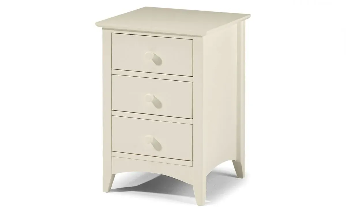 3-Drawer Bedside Cabinet - White, Pine