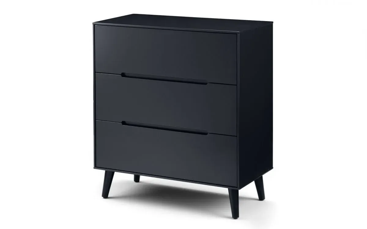 3-Drawer Chest with Tapered Legs - Anthracite image