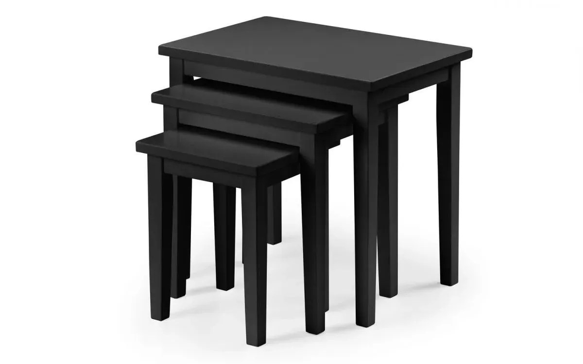 3-Piece Nest of Tables - Black, Rubberwood image