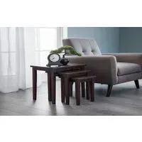 3-Piece Nest of Tables - Mahogany, Rubberwood